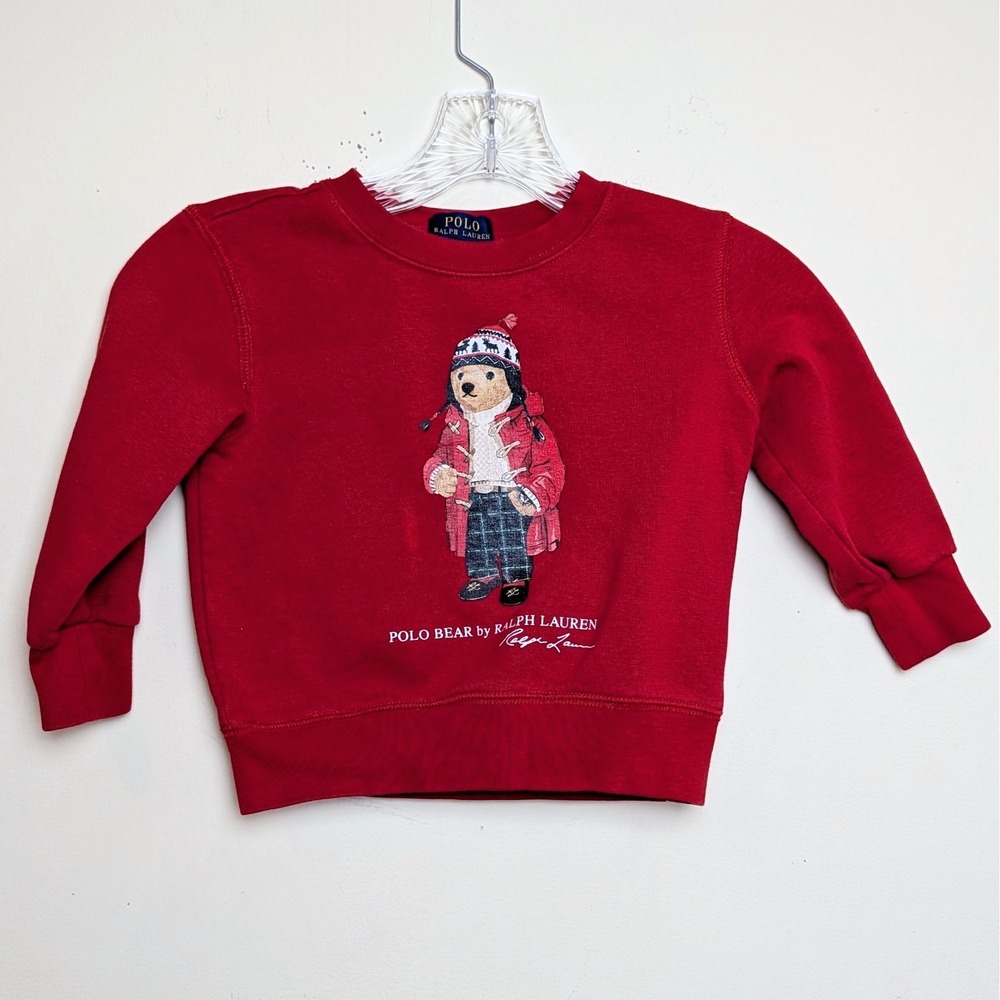Polo Ralph Lauren Polo Bear USA Crewneck Sweatshirt‎ Toddler Size 2T